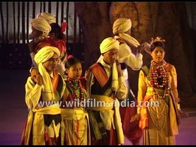 Jaintia tribe from Meghalaya dances to the lilting tunes of a bamboo flute: 1990's archival footage