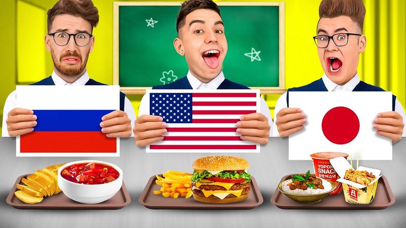 Trying SCHOOL LUNCHES from all around THE WORLD !