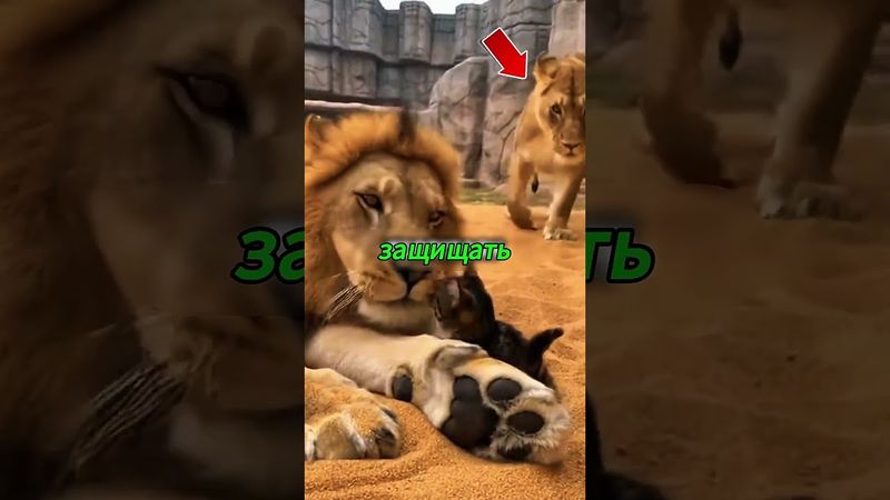 🦁 Кошка упала в вольер ко львам — и произошло чудо #facts #животные #хочуфакты #собака #психофакт