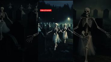 رقص خنده‌دار اسکلت‌ها با آهنگ Chicken Banana! 😂🦴ویدئو ساخته شده با هوش مصنوعی! @YasinAi4 #funny