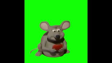 Mouse Eating M&M Alone - Green Screen