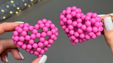 How to make a beaded heart keychain. Tutorial by KHelga 🩷