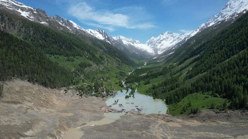 Aerial images show the aftermath of Swiss glacier collapse | AFP