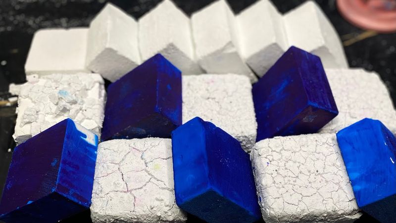 Vivid Dyed Blue Pasted Plain Blocks and Homemade Freshies 🫶🏻