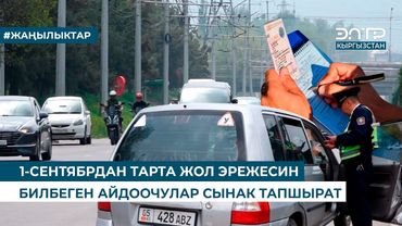 1-СЕНТЯБРДАН ТАРТА ЖОЛ ЭРЕЖЕСИН БИЛБЕГЕН АЙДООЧУЛАР СЫНАК ТАПШЫРАТ