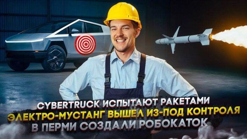 Cybertruck испытают ракетами | Электро-Мустанг вышел из-под контроля | В Перми создали Робокаток