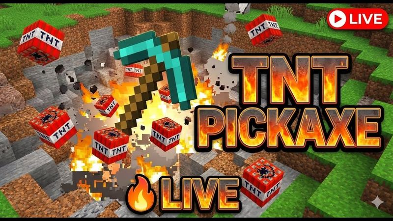 TNT Falling Pickaxe Challenge! 💥⛏️Can I survive the explosions? Join the chaos! 🎮 #minecraftlive