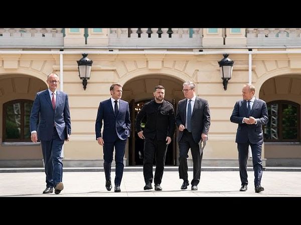 Merz, Macron, Starmer and Tusk unite in Kyiv to demand ceasefire from Putin