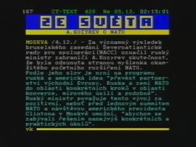Конец эфира и телетекст (ČT1 Чехия, 05.12.1993)