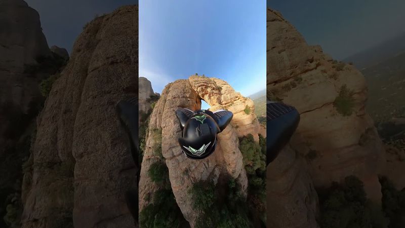 GoPro | Death-Defying Wingsuit Flight through Hole 🎬 Javi Centeno Gomez #Shorts #Wingsuit