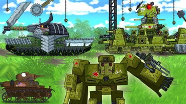 Repair of KV-44 and Japanese monster. Robot Monster Escape - Cartoons about tanks
