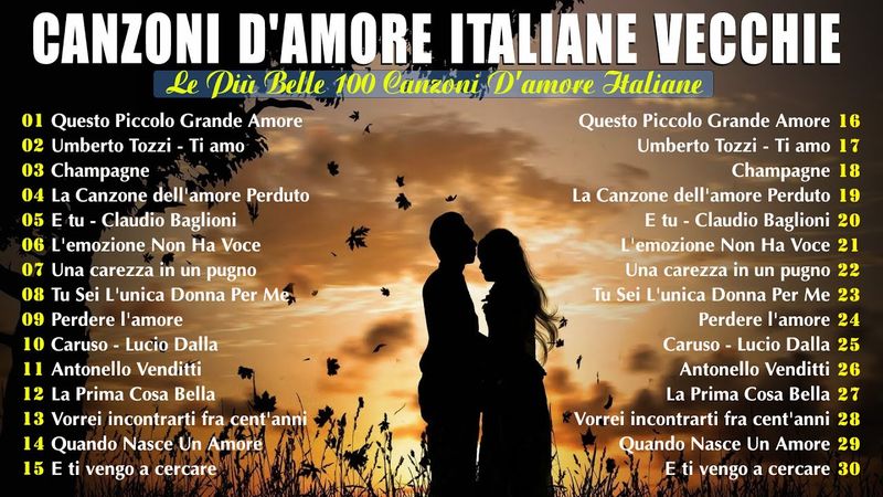 CANZONI D'AMORE ITALIANE VECCHIE 💕 LE 20 PIÙ BELLE CANZONI ITALIANE D'AMORE DI SEMPRE