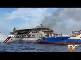 568 people survived after an Indonesian passenger ferry caught fire at sea