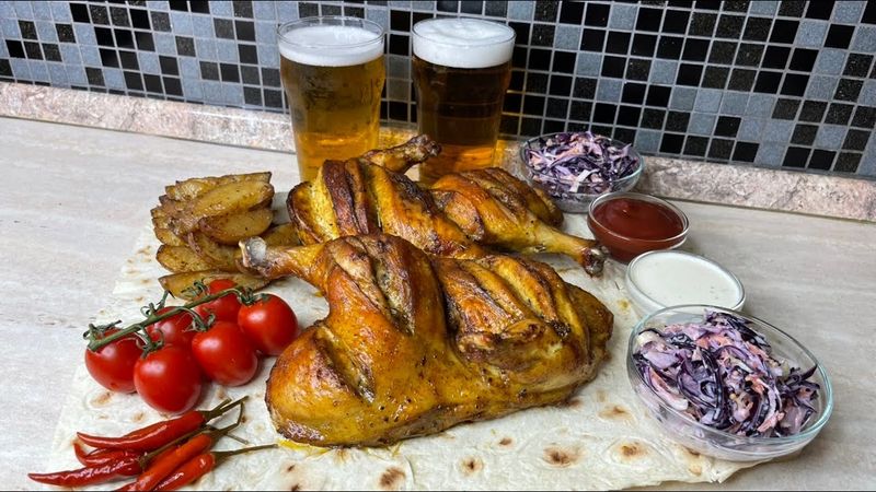 Juicy chicken with potatoes in the oven. Watch with sound