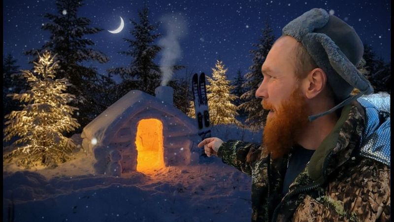 Kardan bir kulübe yaptım ve geceyi içinde geçirdim.