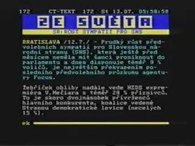 Начало эфира (ČT1 Чехия, 12.07.1994)