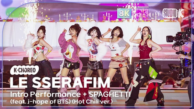 [K-Choreo 8K] 르세라핌 직캠'Intro Performance+SPAGHETTI(Hot Chili ver.)' (LE SSERAFIM)@가요대축제글로벌페스티벌 251219
