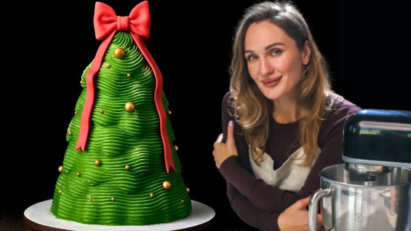 Торт-ЁЛКА на Новый год! Коржи на сгущёнке + секрет стабильного кремчиза