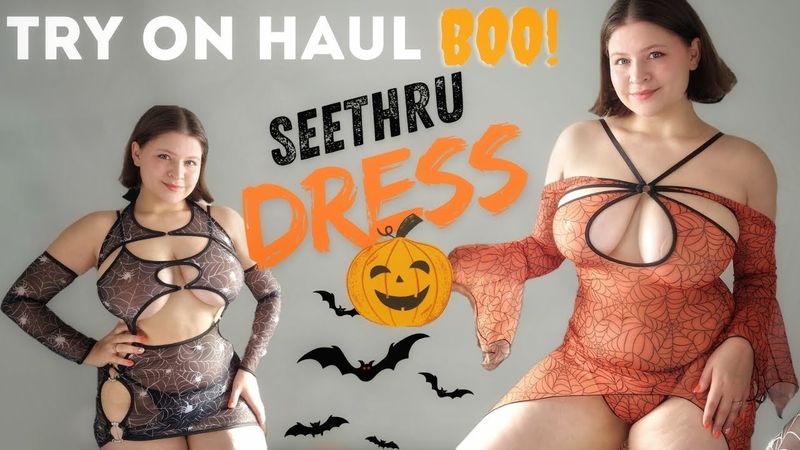 [4K] Sheer Halloween Try-On Haul | Get Ready with Tina | 2024