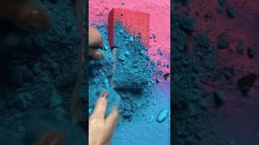 Blue & Pink Dyed Chalk Topped with Holi Powder