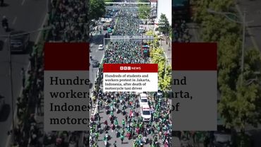 Hundreds of students and workers protest in Jakarta, Indonesia. #Jakarta #Indonesia #BBCNews