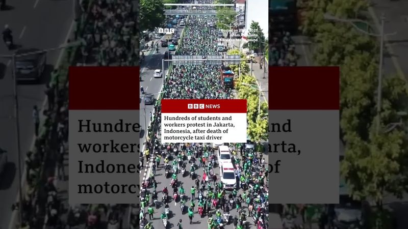 Hundreds of students and workers protest in Jakarta, Indonesia. #Jakarta #Indonesia #BBCNews