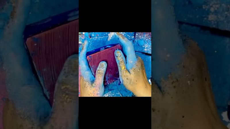 Royal Blue Block #oddlysatisfying #crunchycrumbles #relax #satisfying #soap #slime #gymchalkasmr