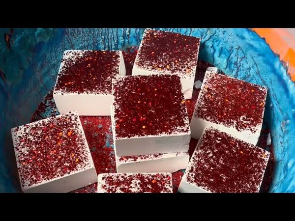 Pasted Bowl with Fresh Chalk with Red Glitter