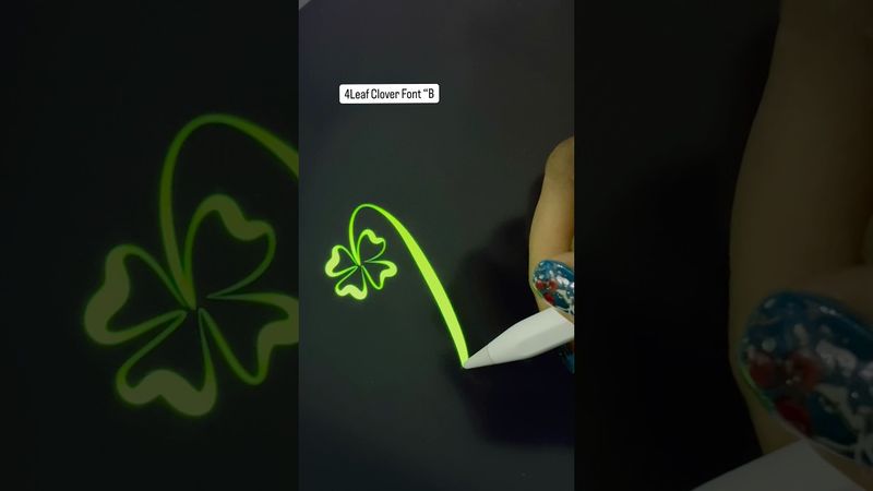 4Leaf Clover Font “B” #calligraphy #lettering #handwriting #reels #satisfying #shorts