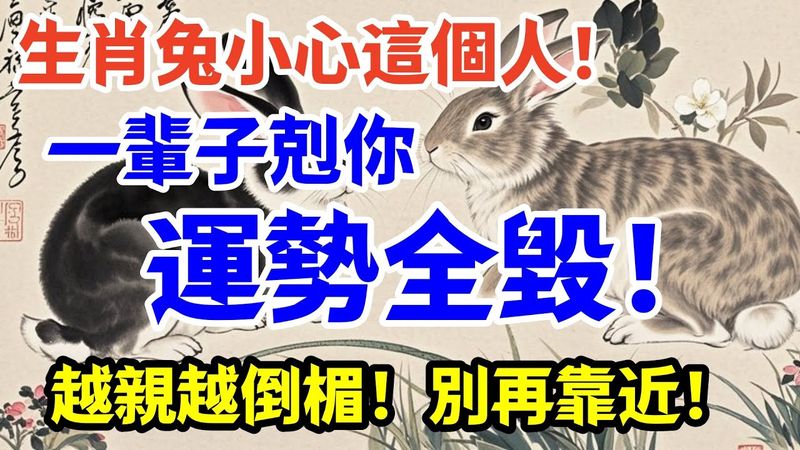 生肖兔千萬要小心這個人！他一輩子克你，運勢全毀！遇見了最好遠離！不然倒楣一輩子！