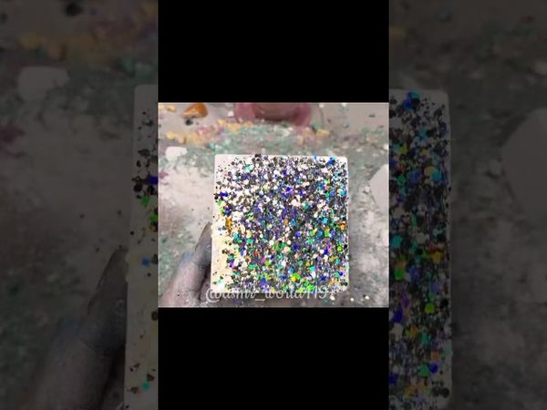 Glittery Block #relax #oddlysatisfying #satisfying #soap #slime #dyedgymchalk #gymchalkasmr #asmr