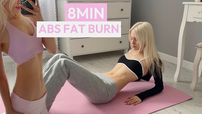 8 MIN ABS FAT BURN //  FLAT STOMACH & SMALL WAIST WORKOUT// WORKOUT AT HOME