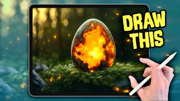 PROCREATE Step by step Drawing Tutorial - MAGICAL EGG