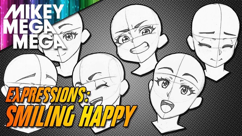 HOW TO DRAW SMILING HAPPY EXPRESSIONS (Real Time)