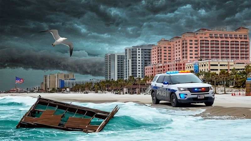 Hurricane Milton Category 5 Approaching Clearwater Beach Florida 4K Live Cam (Tampa Bay)