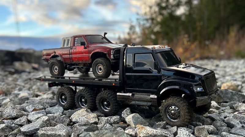 Rough day on the rocks - RC4WD TF2, Traxxas, Axial