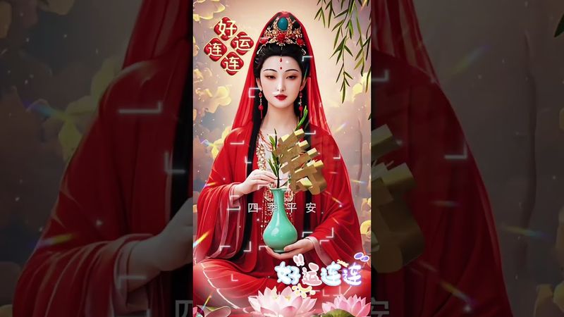 紅衣觀音菩薩庇佑，平安吉祥， 好運連連#紅衣觀音 #觀世音菩薩大慈大悲