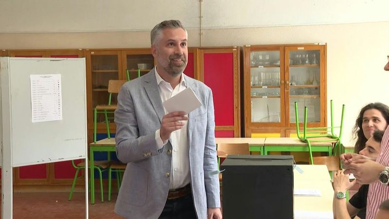 Socialist leader Pedro Nuno Santos casts vote in Portuguese election | AFP