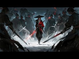 Epic martial arts animation: warrior battles bandits in a dark realm to avenge his father