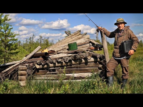 ДИКИЙ! БЕШЕНЫЙ ЖОР ОКУНЯ! ИЗБА 1920-Х  Рыбалка, костёр и неожиданные находки в лесу!