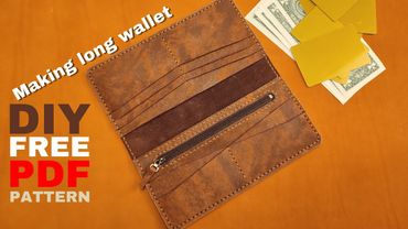 How to making a handmade leather long wallet - PDF Free Pattern