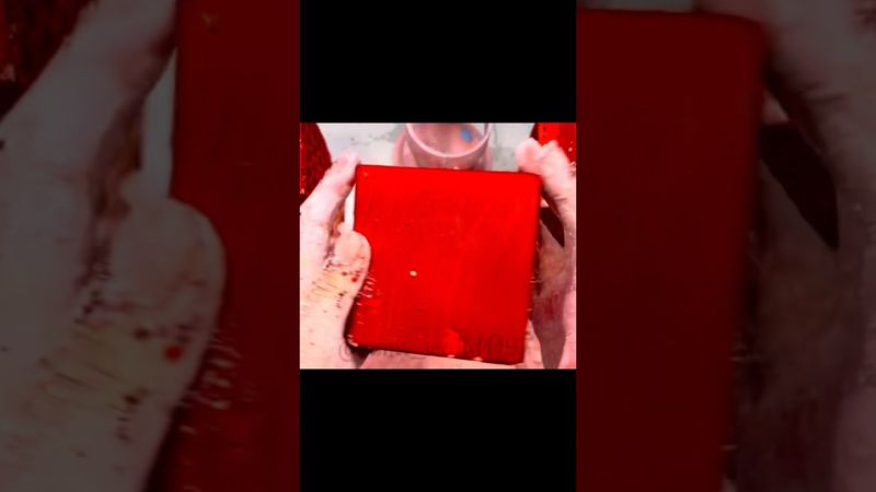 Red Dyed Block #relax #crunchycrumbles #oddlysatisfying #crushingtime #satisfying #soap #crunchy