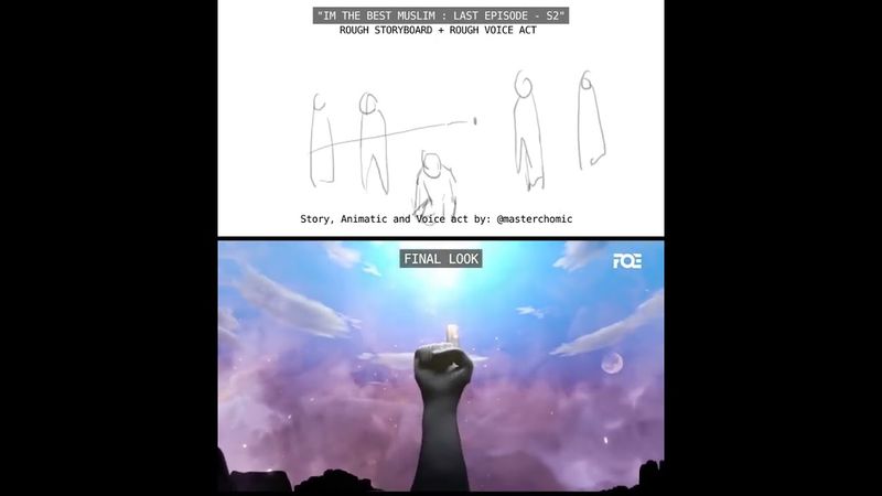 Behind the Scene I'm The Best Muslim: Motion Storyboard comparation to Final result
