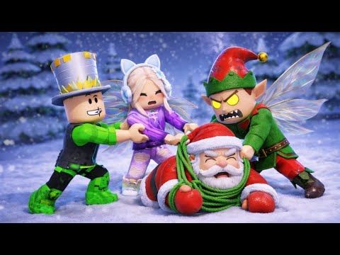 ГДЕ САНТА грустная история в РОБЛОКС! ЗЛОЙ ЭЛЬФ украл САНТУ и запер в тюрьме! ПАПА и ПОДРУГА спасают