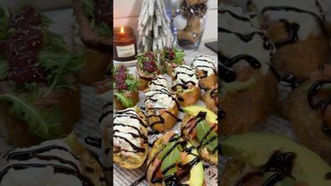 Идея для новогоднего стола 🎄#брускетта #закусканапраздничныйстол #новогоднийстол