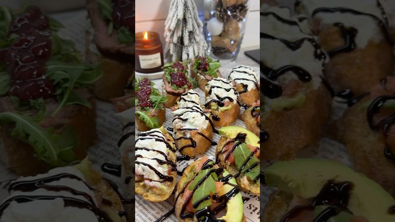 Идея для новогоднего стола 🎄#брускетта #закусканапраздничныйстол #новогоднийстол