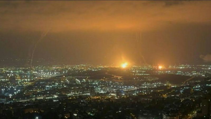 Fires blaze in Haifa following Iran missile attack | AFP