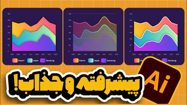 ایلوستریتور: نمودار سطحی (Area Graph) (فراتر از گراف معمولی) (درس ۶۶ - صفر تا صد ایلوستریتور)