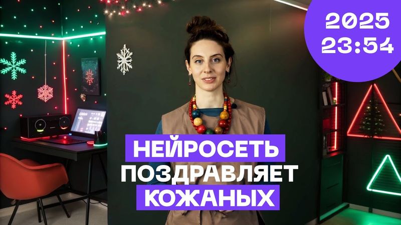 Нейросеть поздравляет кожаных: новогоднее обращение 2026. Бой курантов