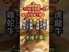 【120年一次暴富機會！這12生肖接住就發了！】#暴富機會 #生肖運勢 #財神送財 #風水命理